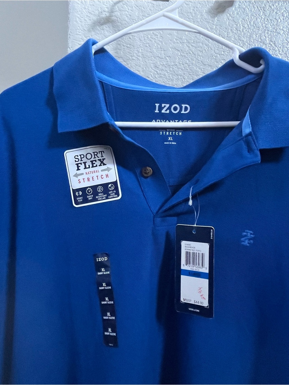 Izod Men’s Royal Blue Sport Flex Tee - Picture 2 of 4